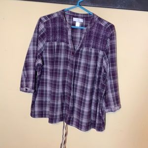 CJ banks women’s purple button down